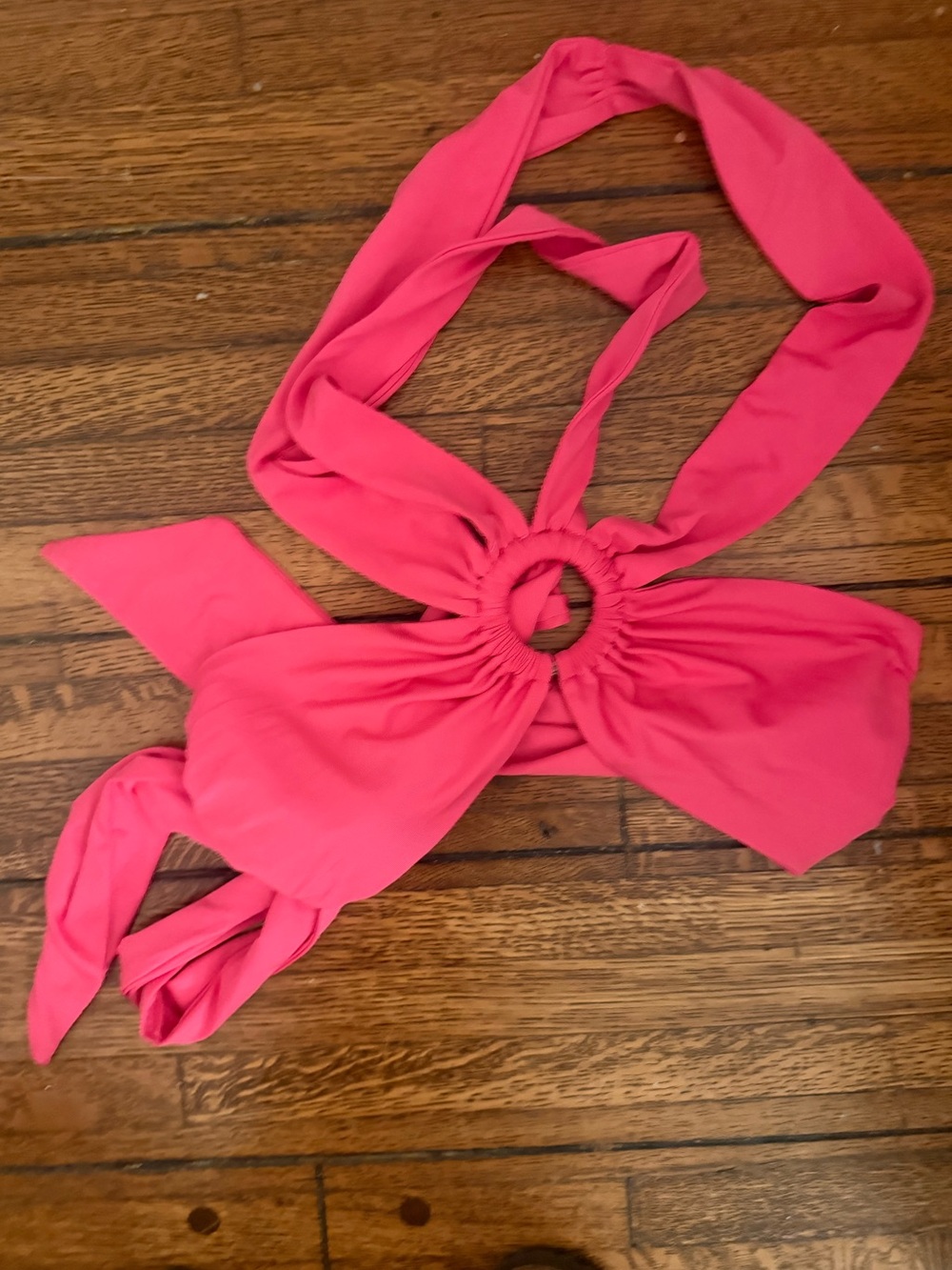 Showpo Hot Pink Ring-Detail Crop Top